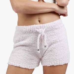 POL Berber Fleece Embroidered Hearts Drawstring Shorts NWOT